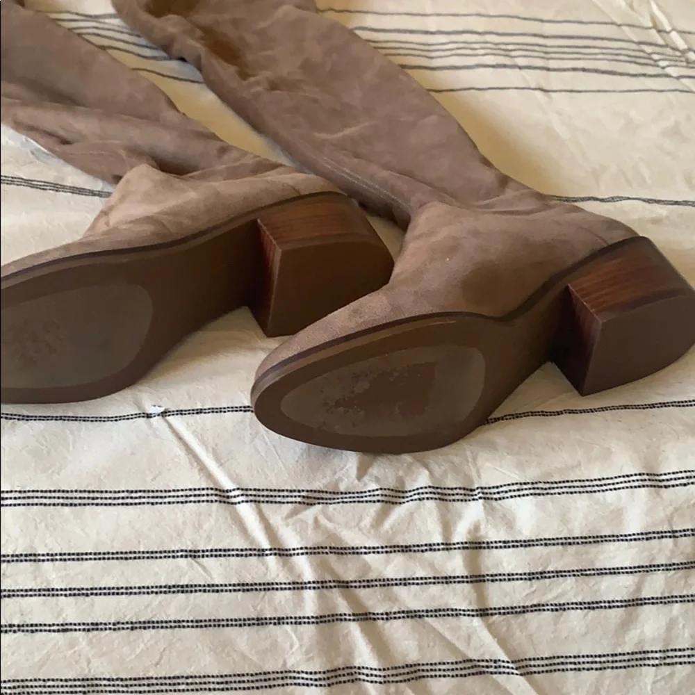 Steve Madden over the knee tan suede boot